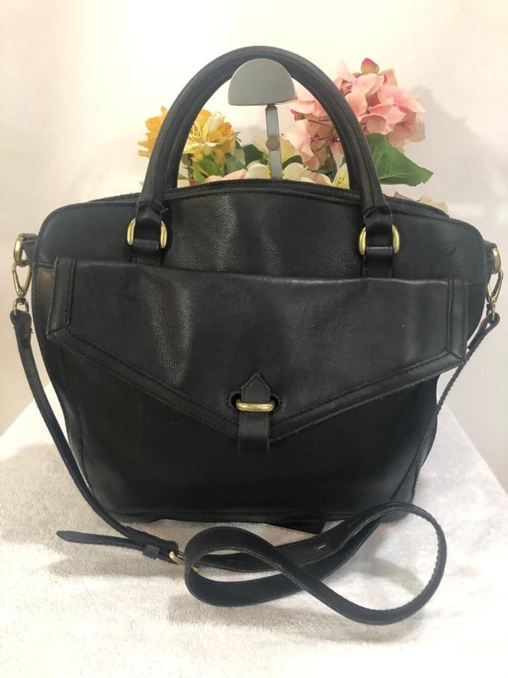 Madewell Sloane Satchel Bag black Leather satchel bag (300